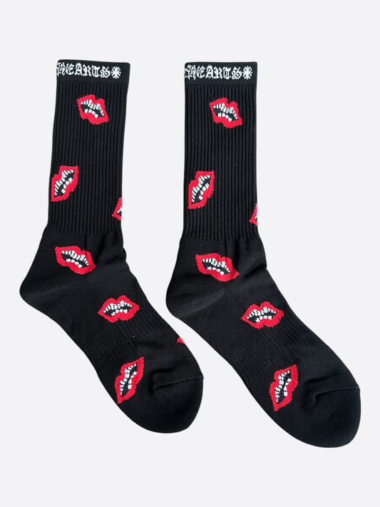 Chrome Hearts Matty Boy Black & Red Chomper Socks