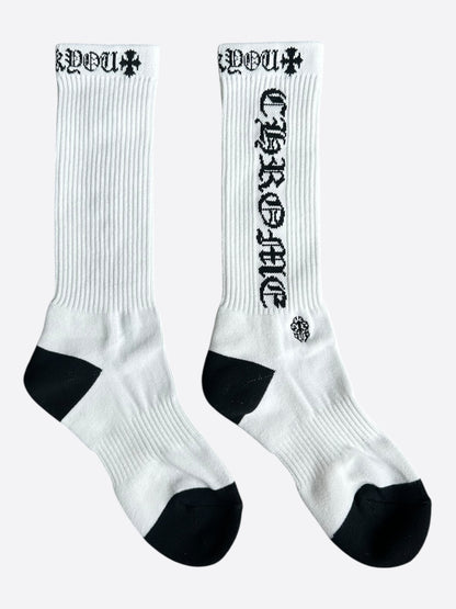 Chrome Hearts White & Black Script Logo Socks