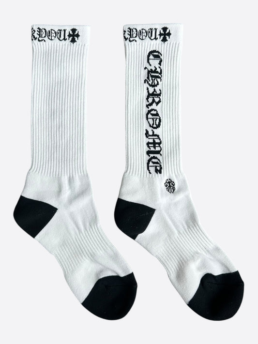Chrome Hearts White & Black Script Logo Socks