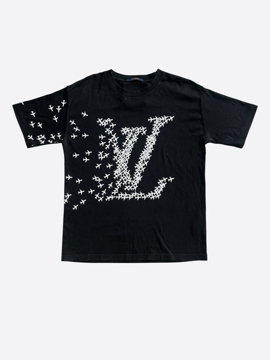 Louis Vuitton Black & White Planes Logo T-Shirt