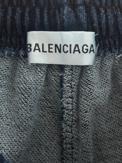 Balenciaga Blue Embroidered Campaign Logo Shorts