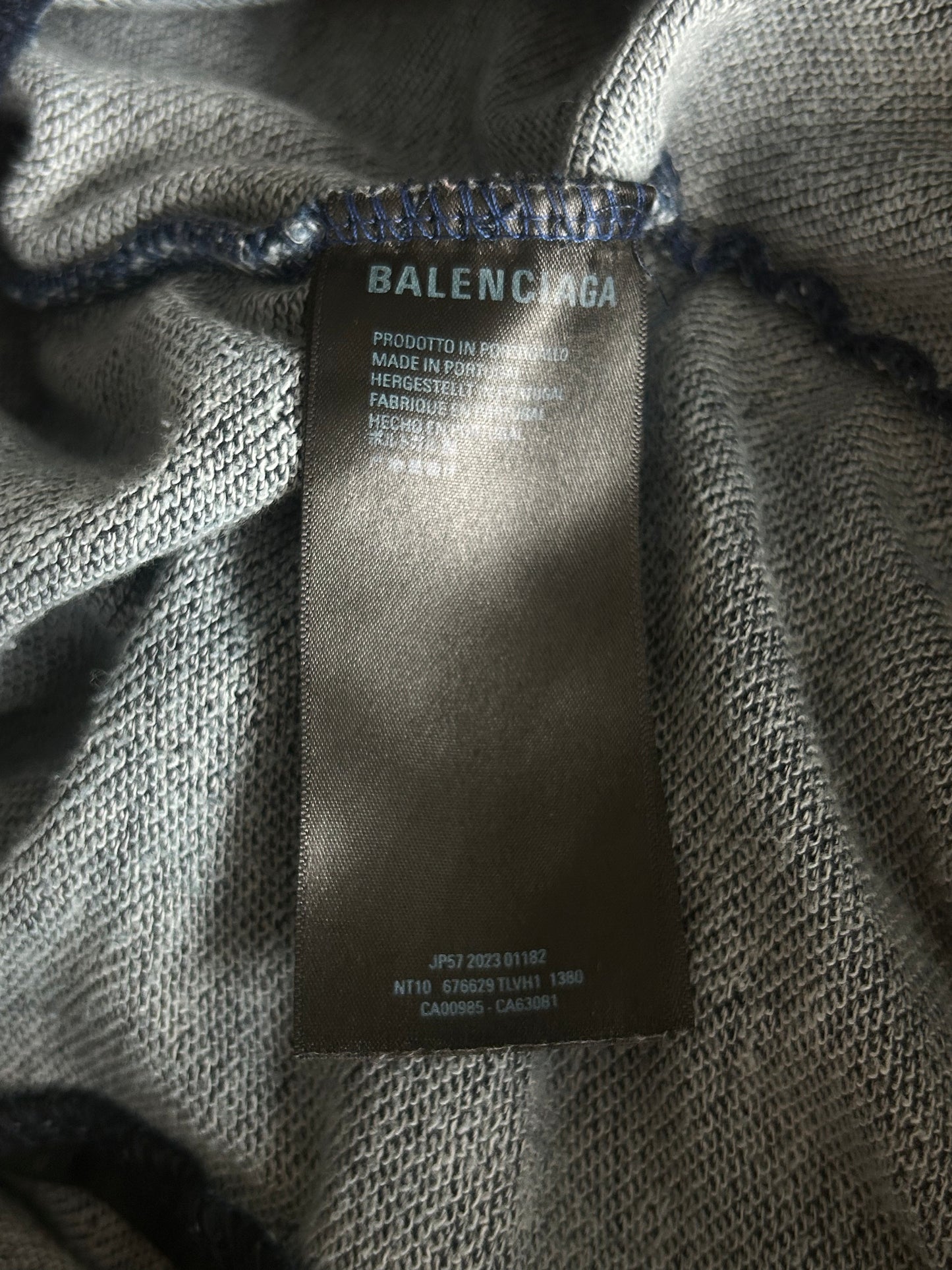 Balenciaga Blue Embroidered Campaign Logo Shorts