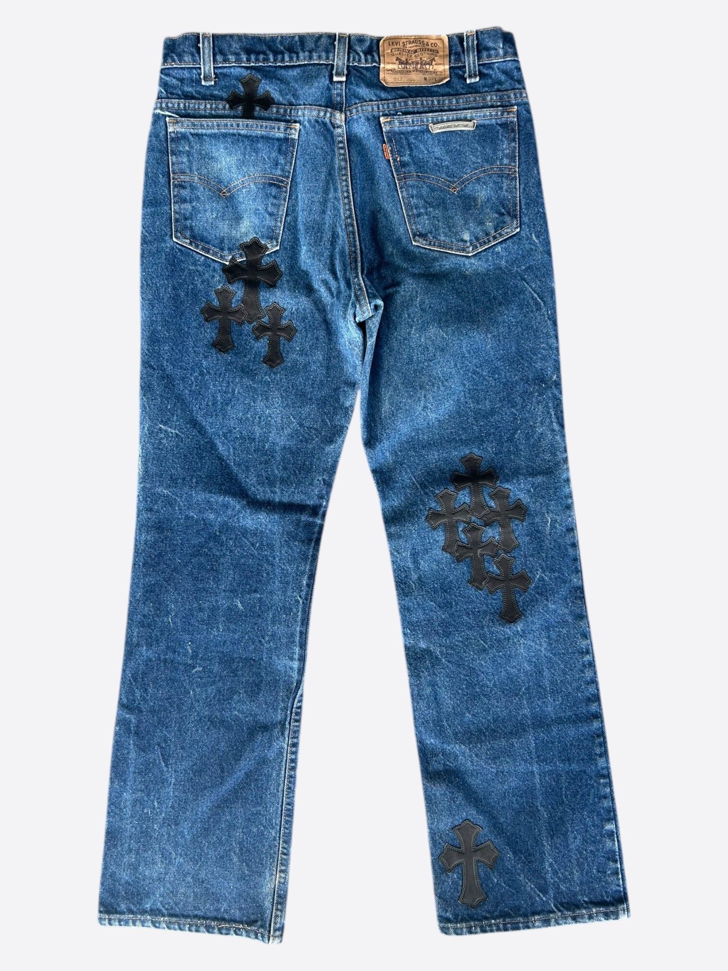 Chrome Hearts Levis Blue & Black Cross Patch Jeans