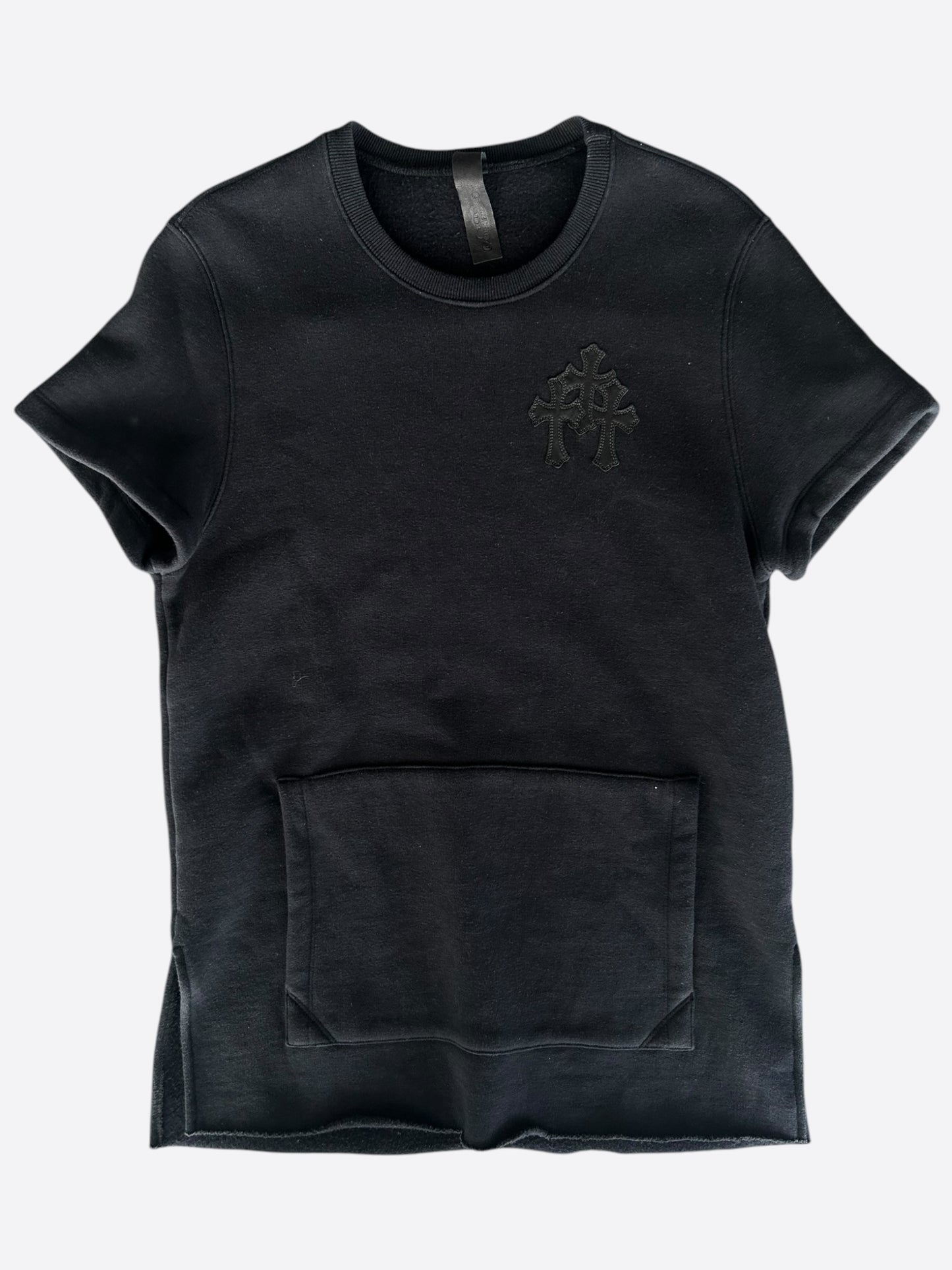 Chrome Hearts Black Leather Triple Cross Sweater T-Shirt