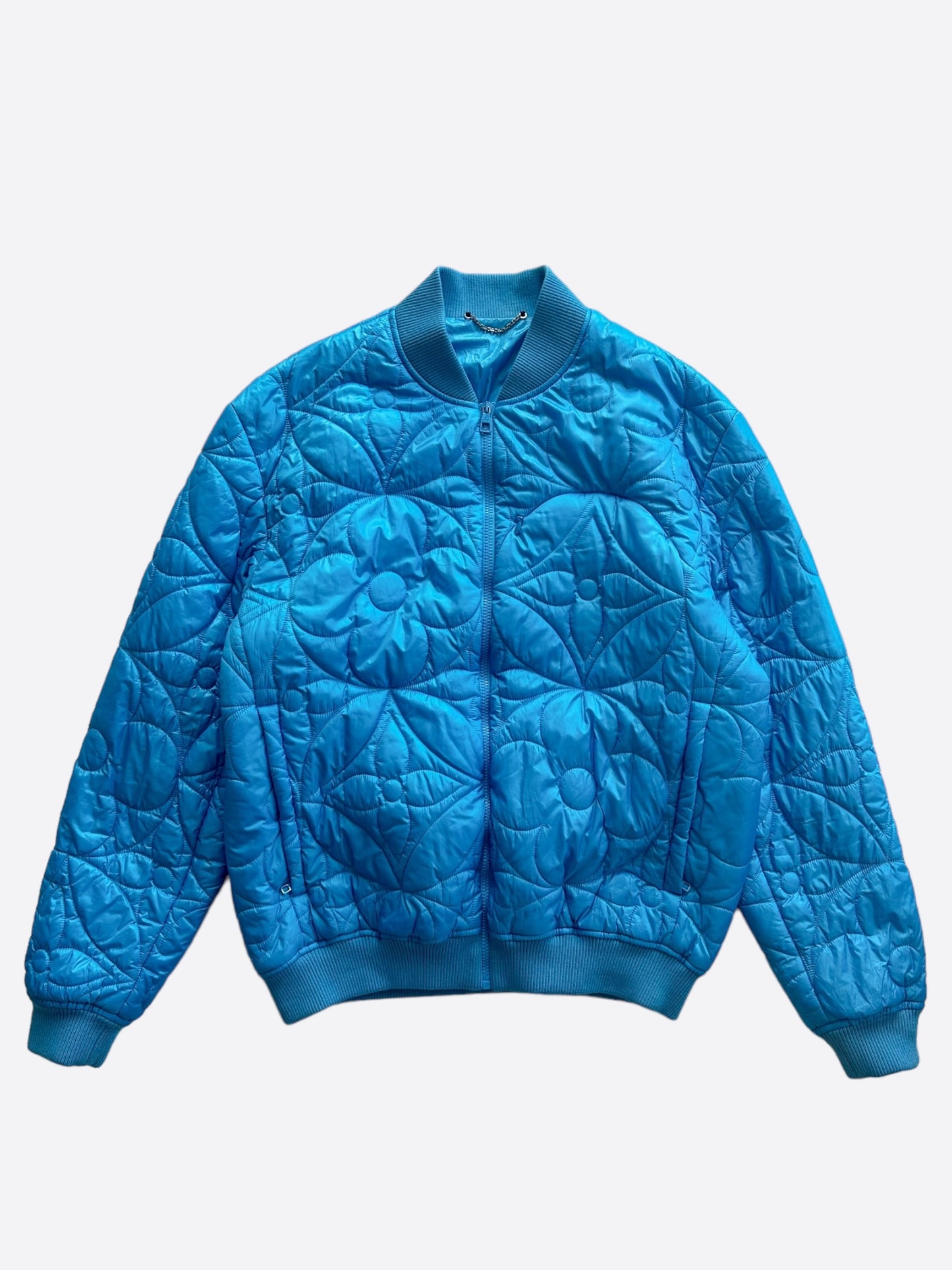 Louis Vuitton Blue Flower Monogram Bomber Jacket