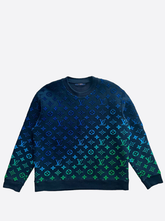 Louis Vuitton Blue & Green Gradient Monogram Sweater