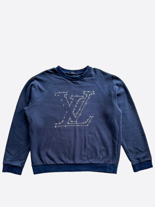 Louis Vuitton Navy LV Stitch Crewneck