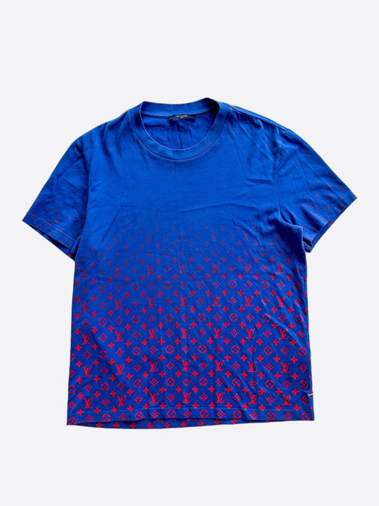 Louis Vuitton Blue & Red Monogram Gradient T-Shirt