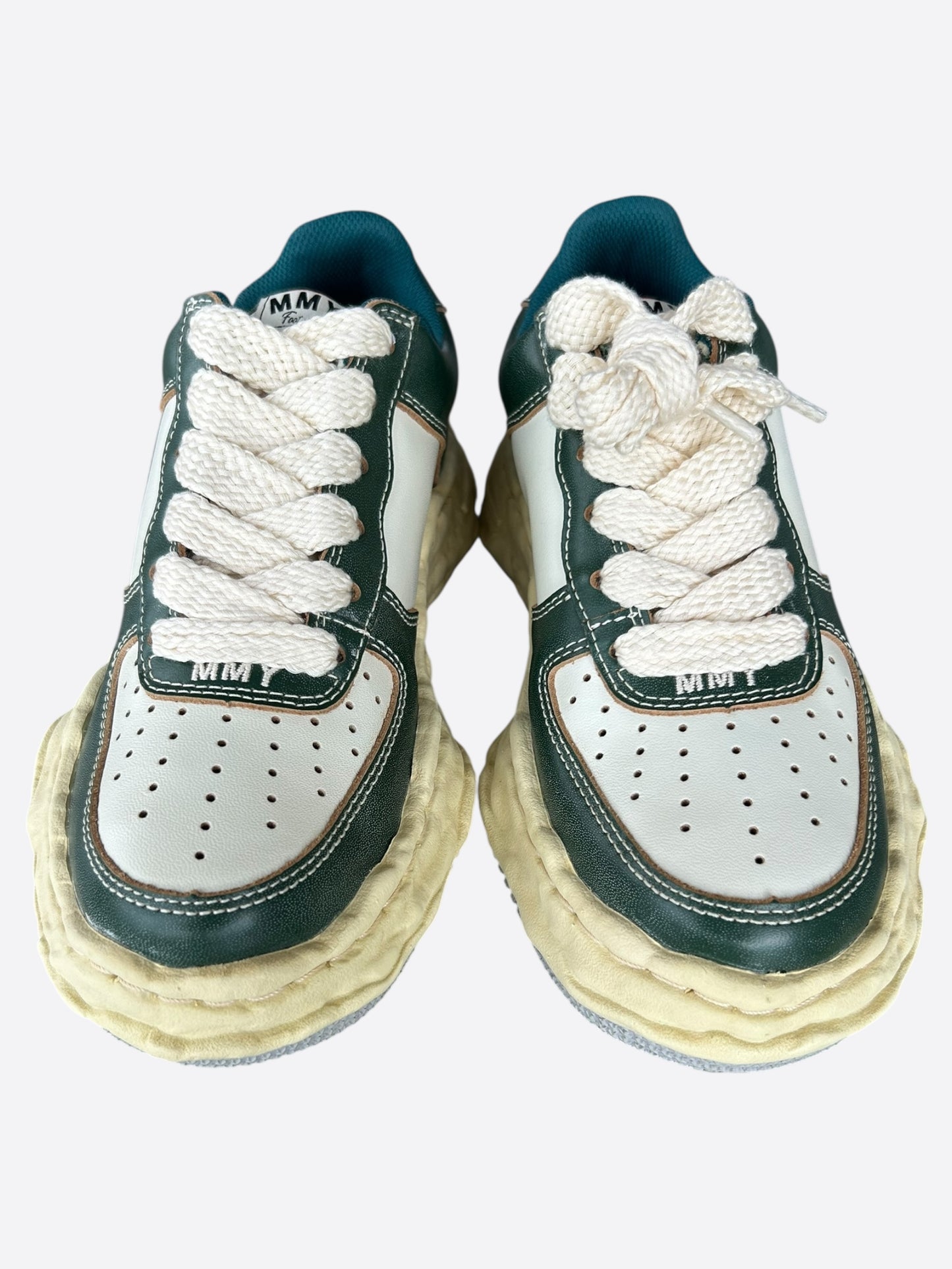 Maison Mihara Yasuhiro Aged Green & White Wayne Sneakers