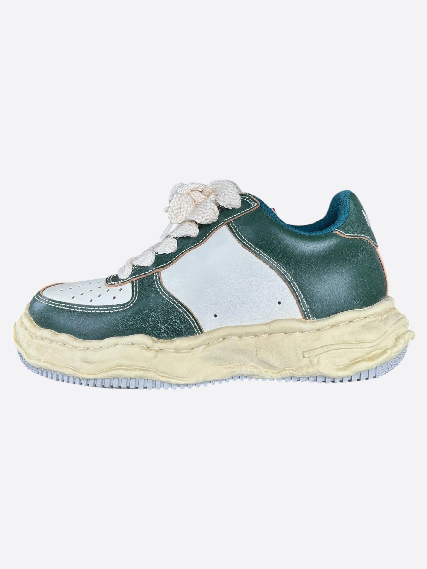 Maison Mihara Yasuhiro Aged Green & White Wayne Sneakers