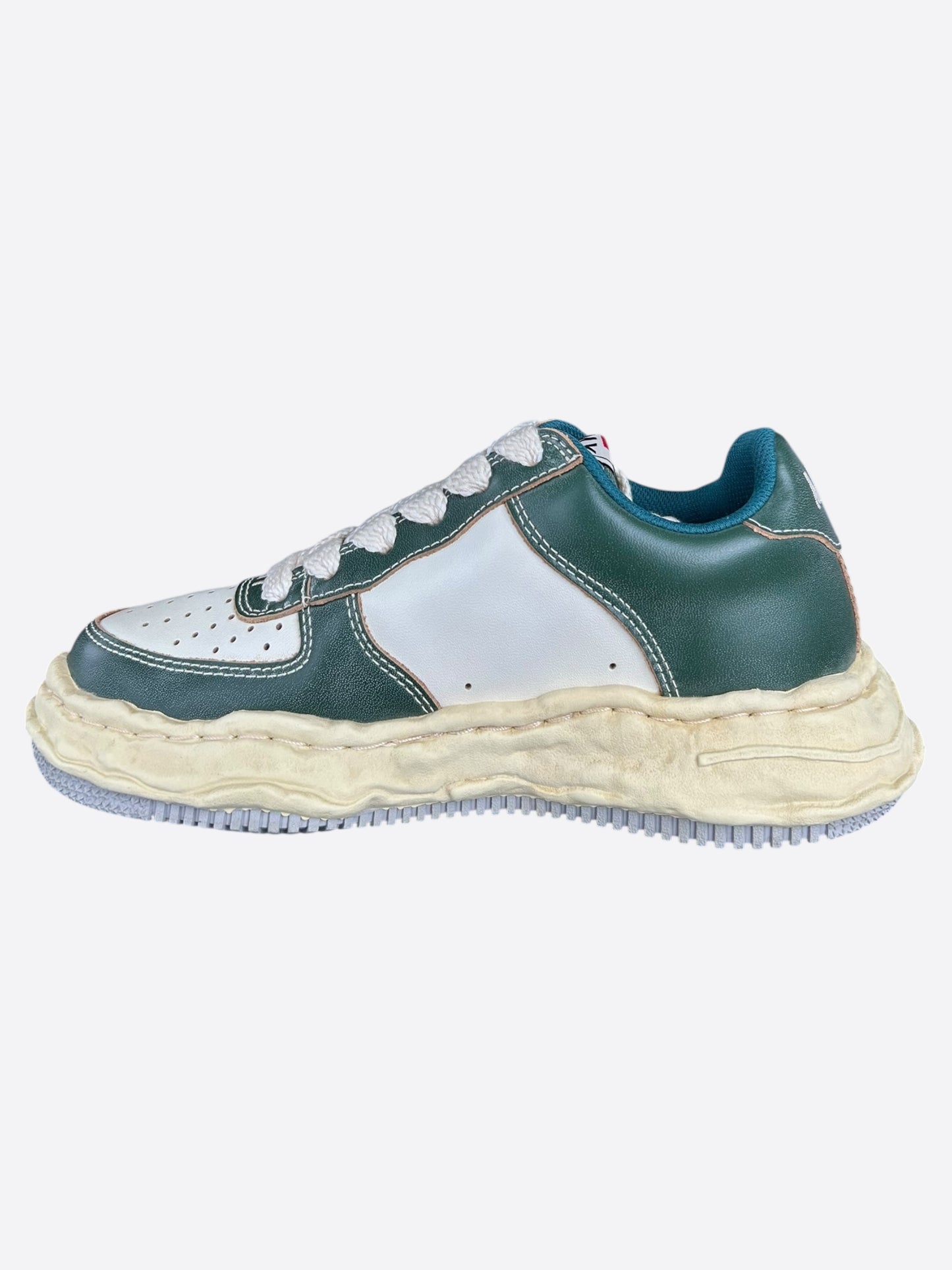 Maison Mihara Yasuhiro Aged Green & White Wayne Sneakers