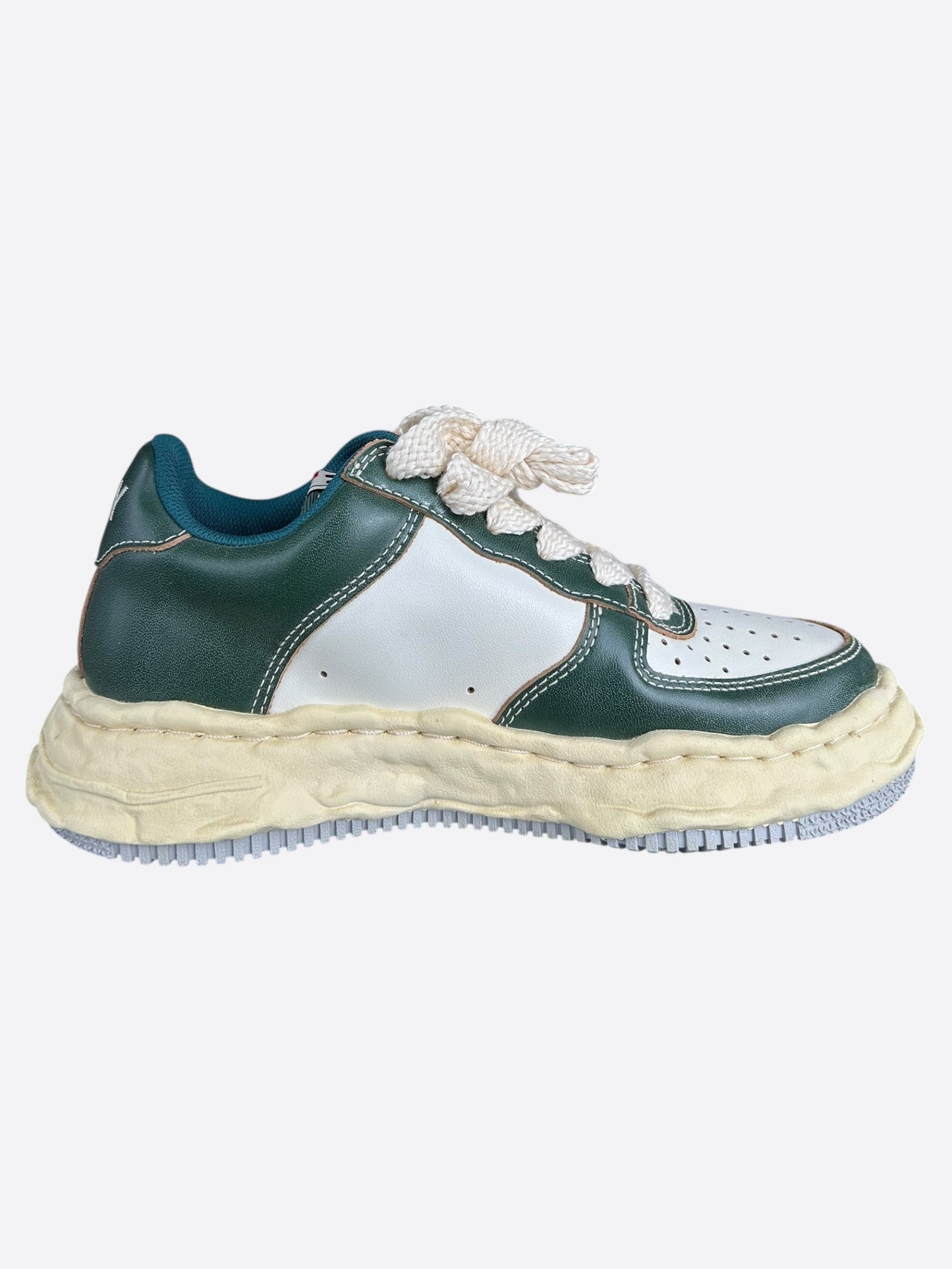 Maison Mihara Yasuhiro Aged Green & White Wayne Sneakers