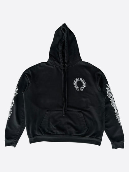 Chrome Hearts Black & White Horseshoe Logo Hoodie