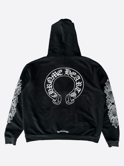 Chrome Hearts Black & White Horseshoe Logo Hoodie