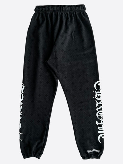 Chrome Hearts Black & White Horseshoe Logo Cross Jacquard Sweatpants