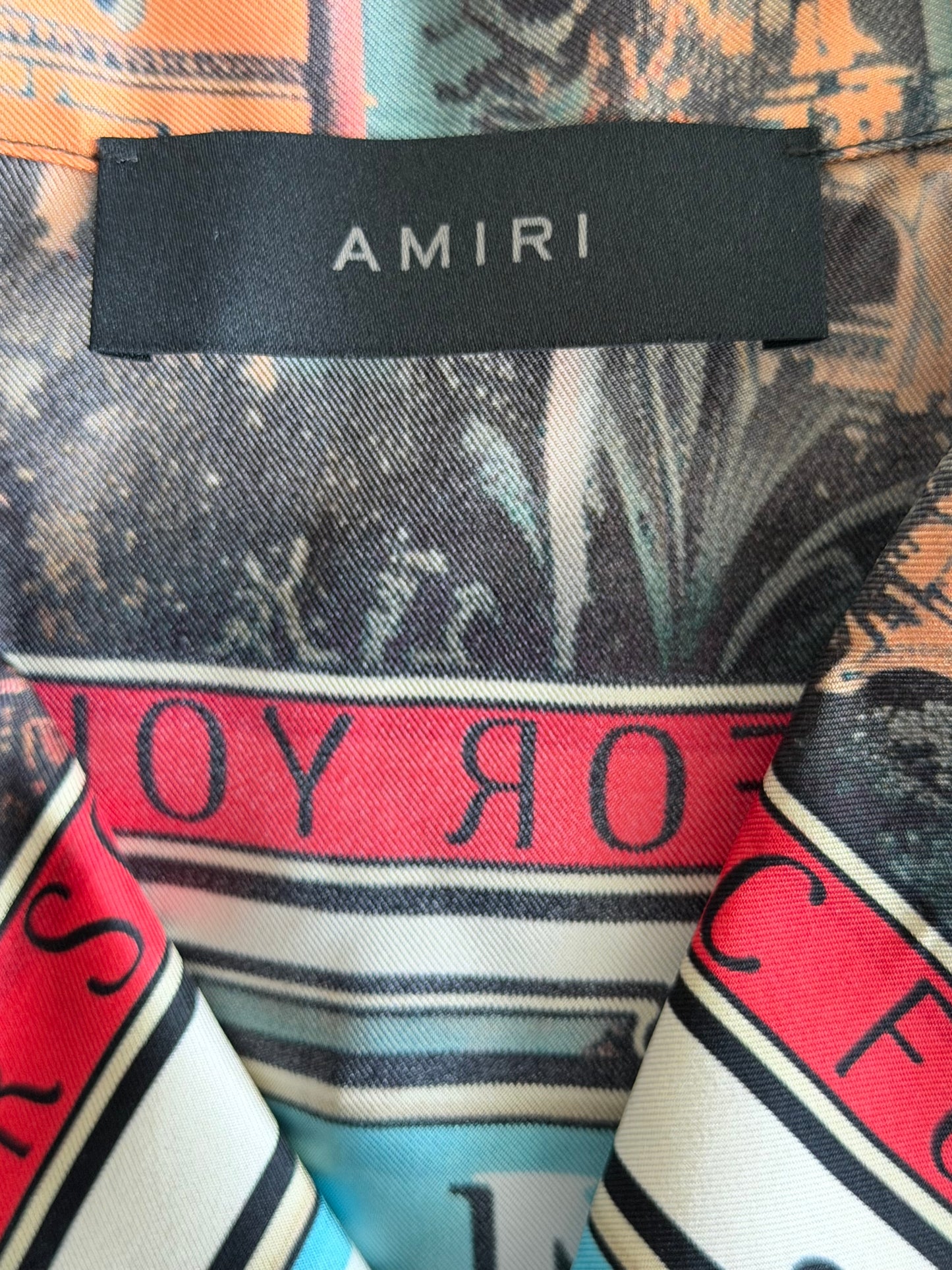 Amiri Multicolor Jazz Hideaway Graphic Silk Button Up Shirt