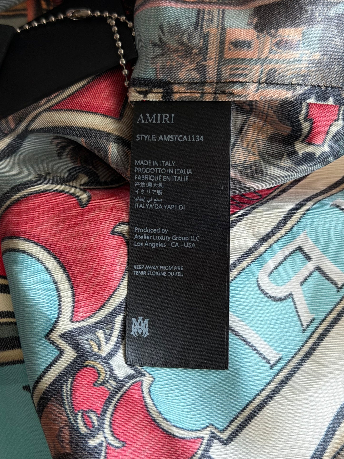 Amiri Multicolor Jazz Hideaway Graphic Silk Button Up Shirt