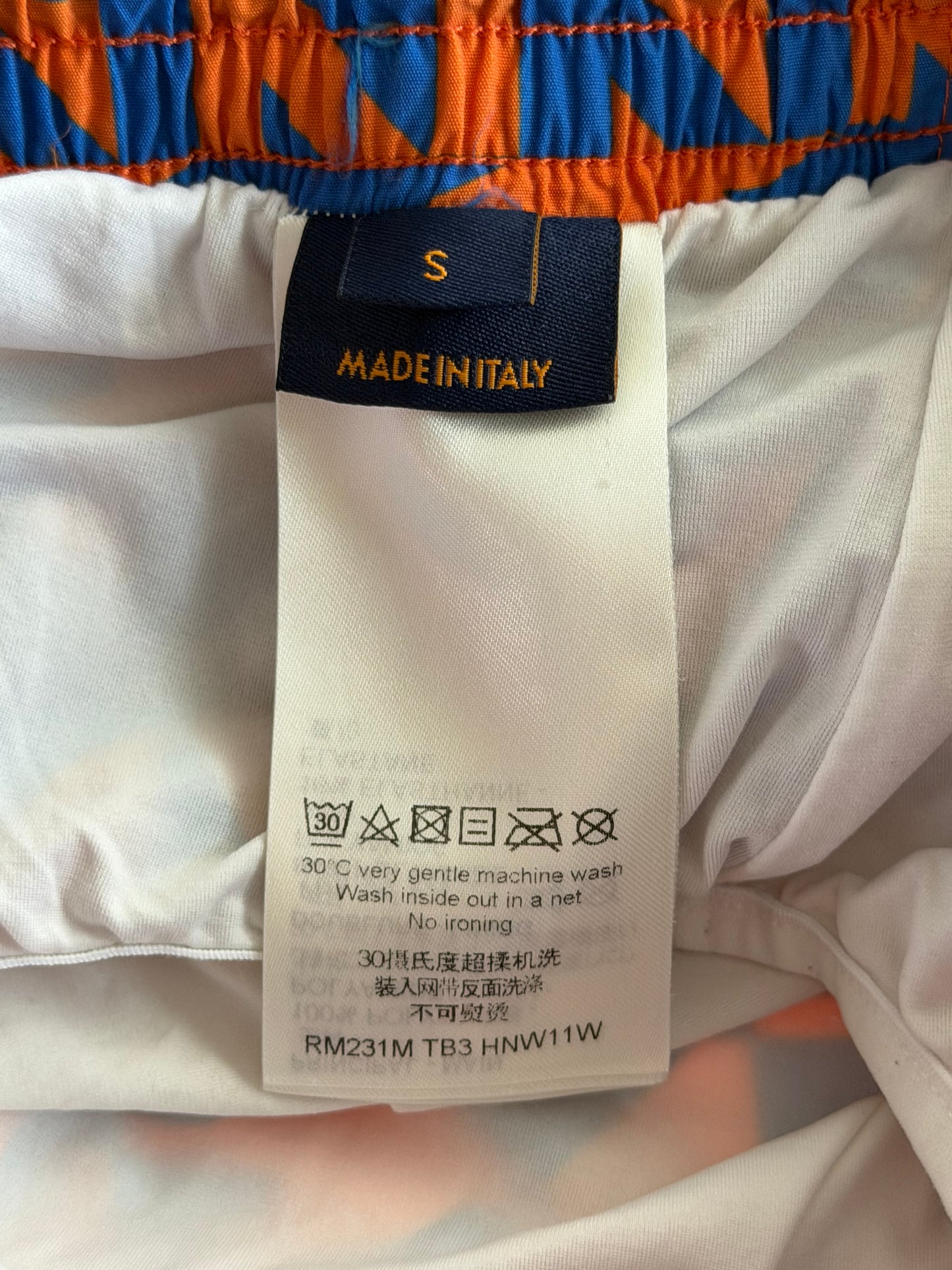 Louis Vuitton Blue & Orange Dove Print Swimshorts