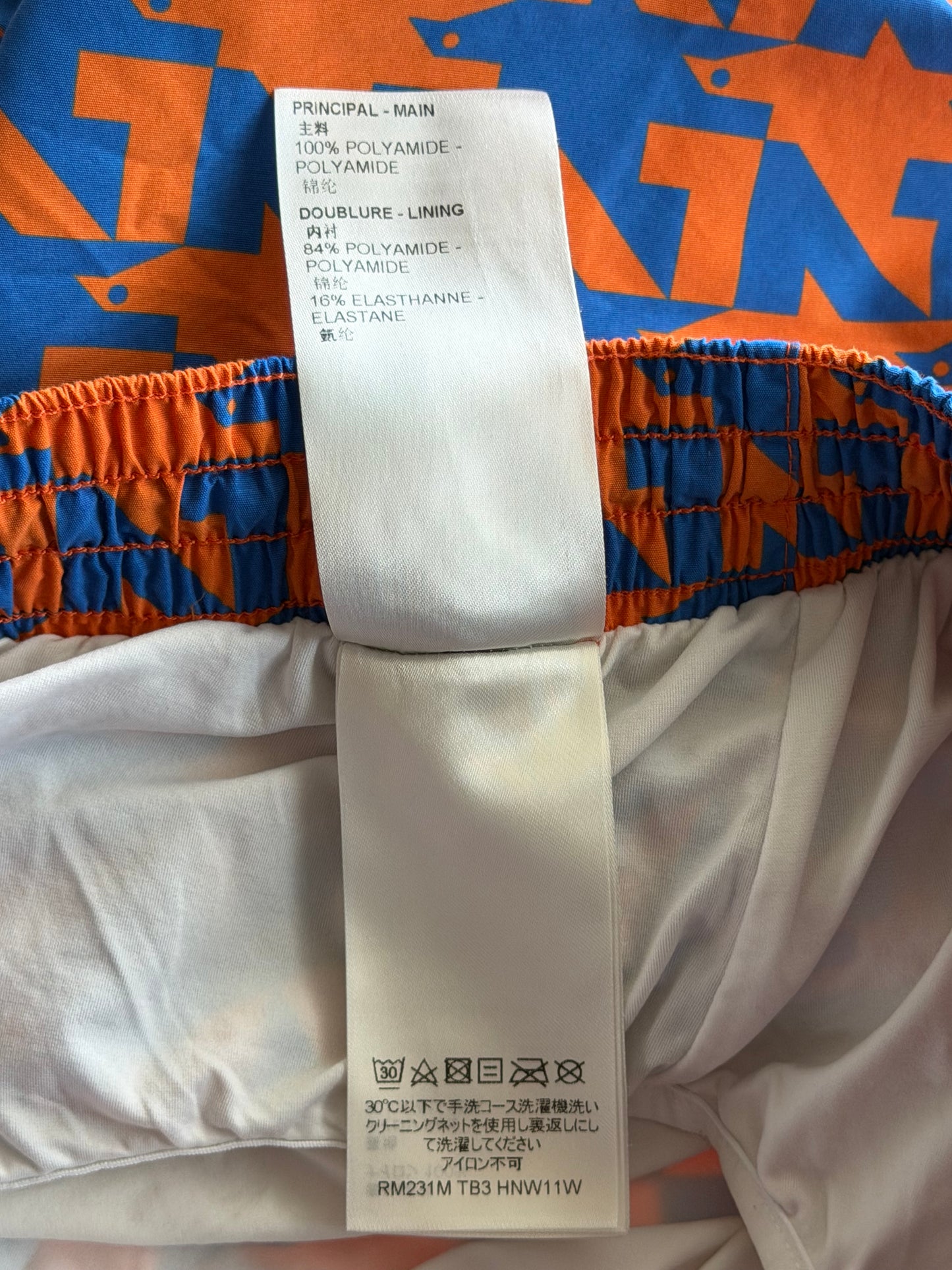 Louis Vuitton Blue & Orange Dove Print Swimshorts