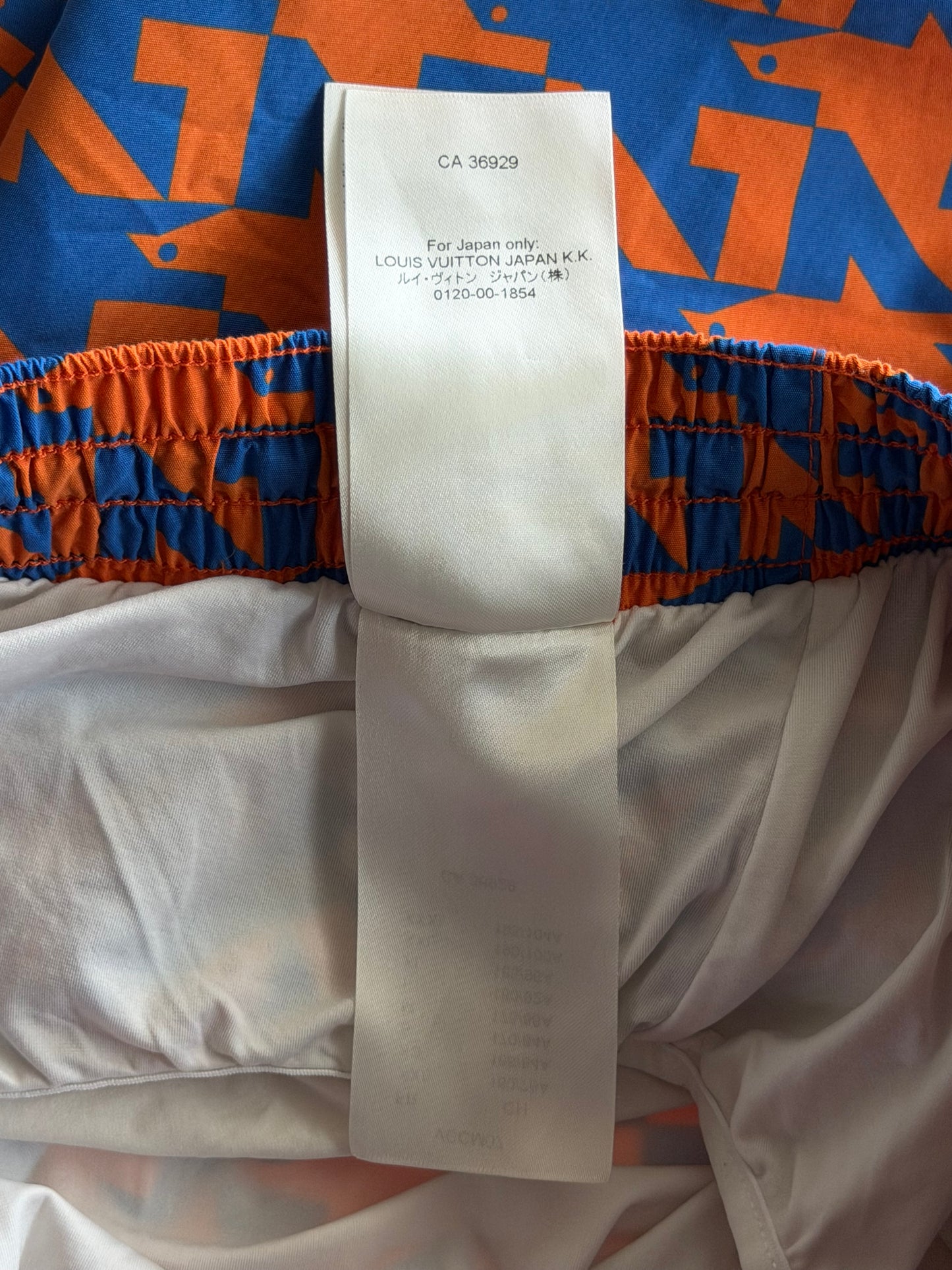Louis Vuitton Blue & Orange Dove Print Swimshorts