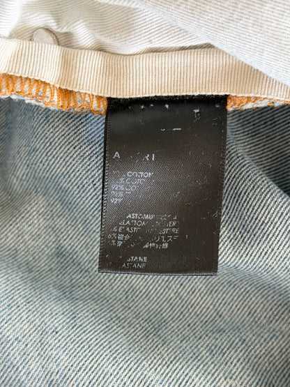 Amiri Clay Indigo Blue Denim Core Applique Logo Jeans