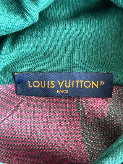 Louis Vuitton Green & Pink Logo Knitted Hoodie