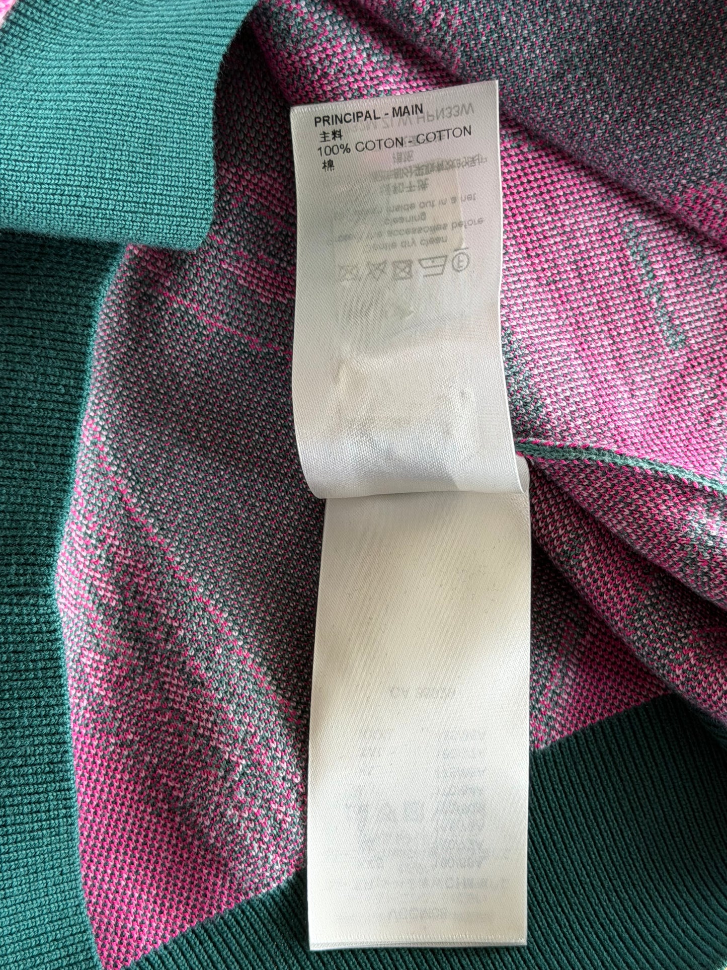 Louis Vuitton Green & Pink Logo Knitted Hoodie