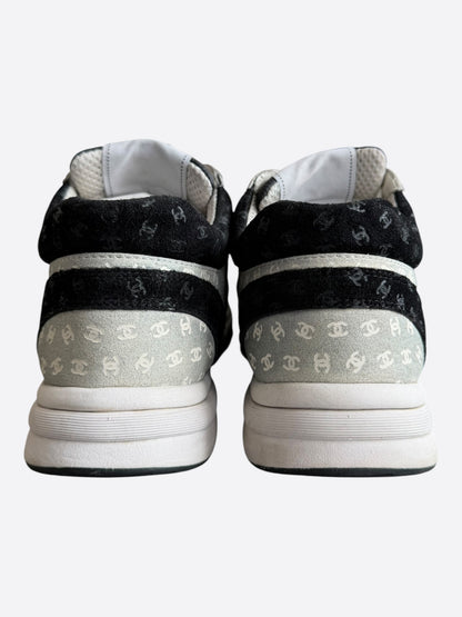 Chanel Black & White Embossed CC Logo Sneakers