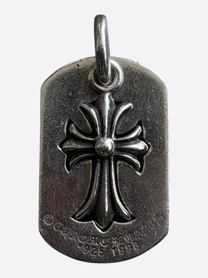 Chrome Hearts Silver Cutout CH Cross Dog Tag Pendant