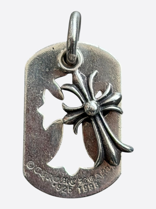 Chrome Hearts Silver Cutout CH Cross Dog Tag Pendant