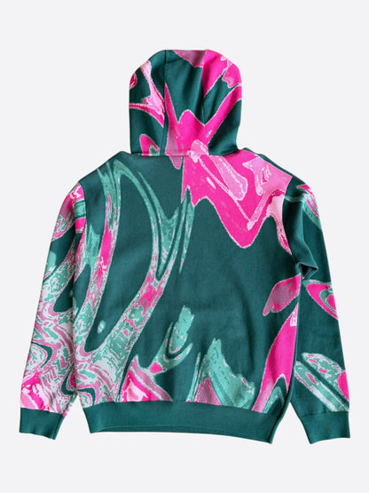 Louis Vuitton Green & Pink Logo Knitted Hoodie