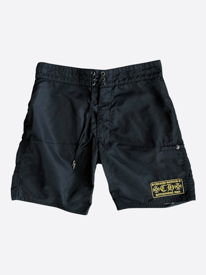 Chrome Hearts Black & Yellow Patch Swimshorts