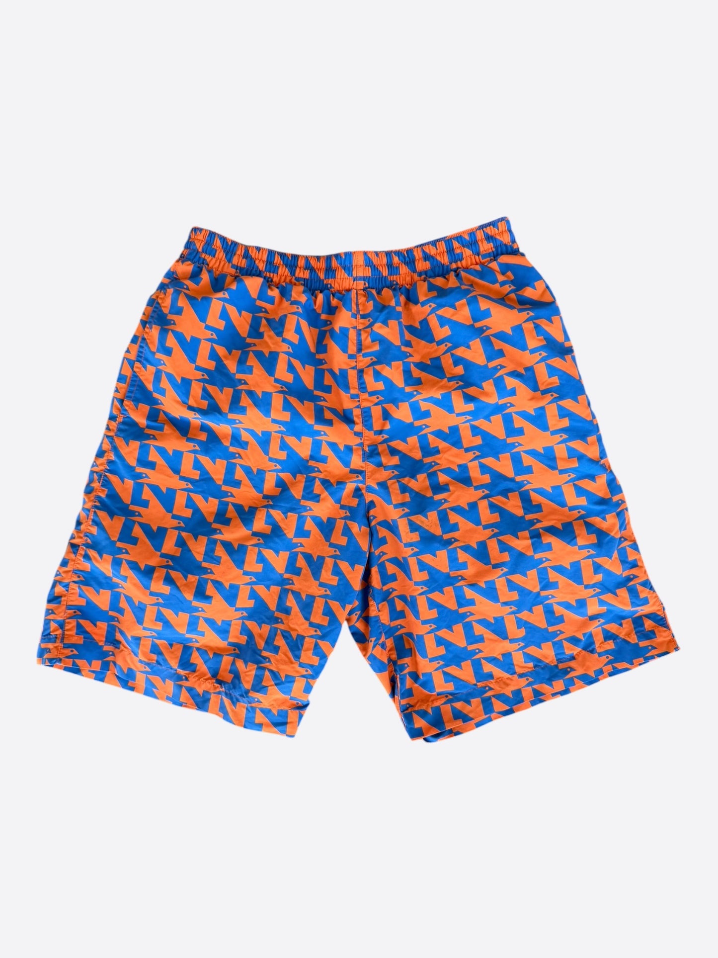 Louis Vuitton Blue & Orange Dove Print Swimshorts