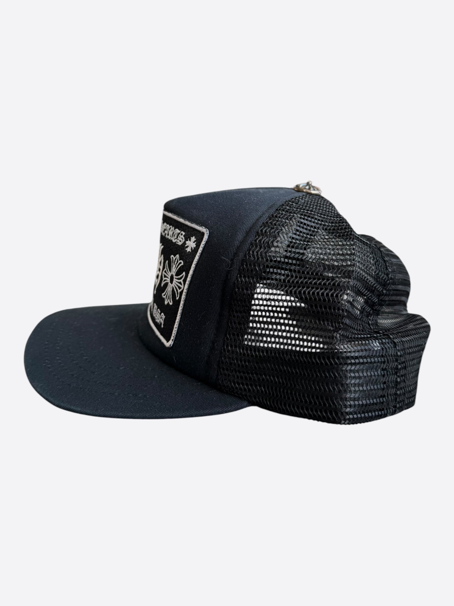 Chrome Hearts Black & White Hollywood Trucker Hat