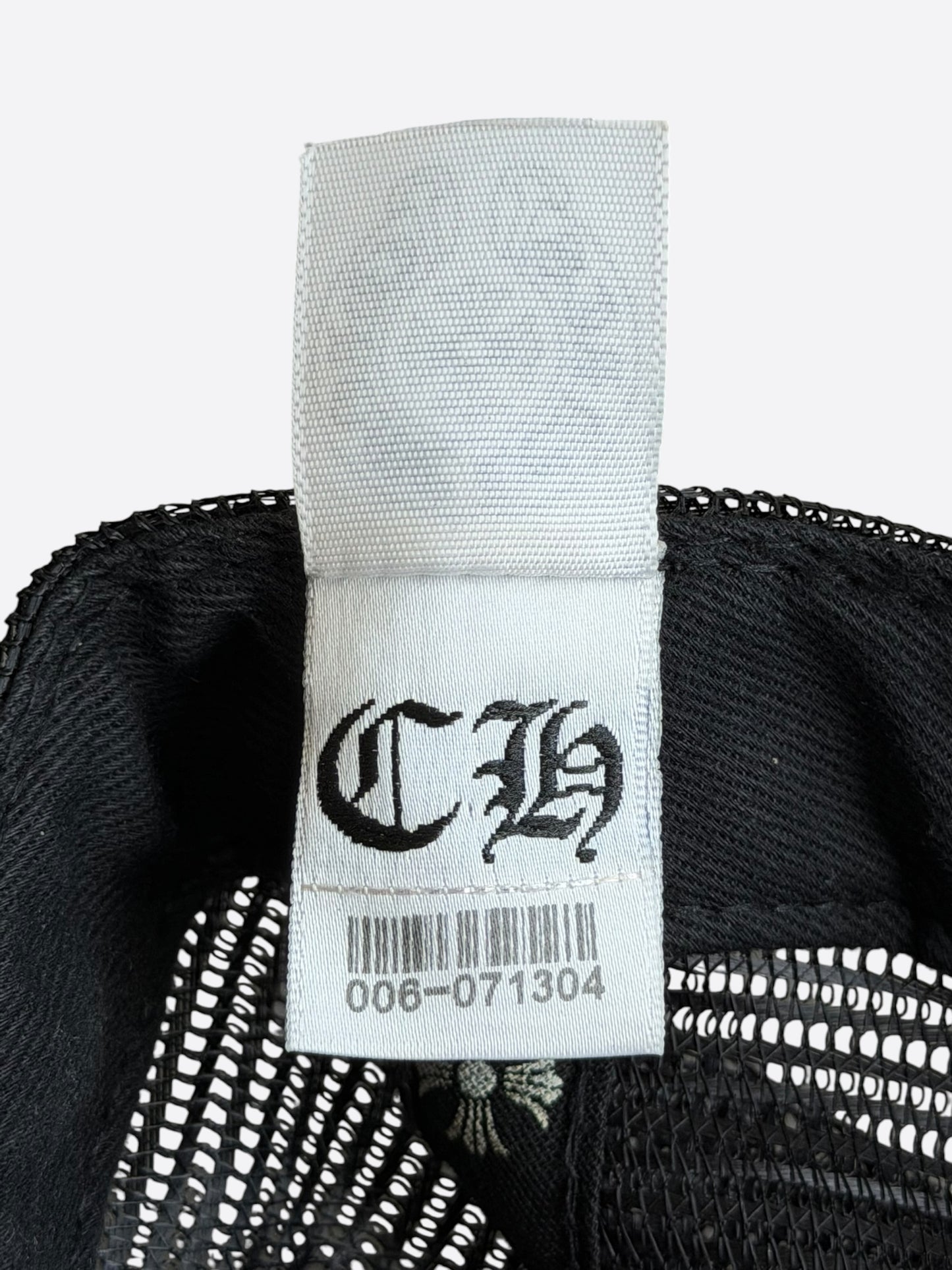 Chrome Hearts Black & White Hollywood Trucker Hat