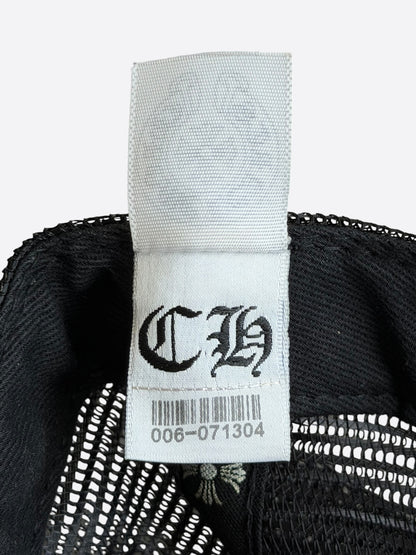 Chrome Hearts Black & White Hollywood Trucker Hat