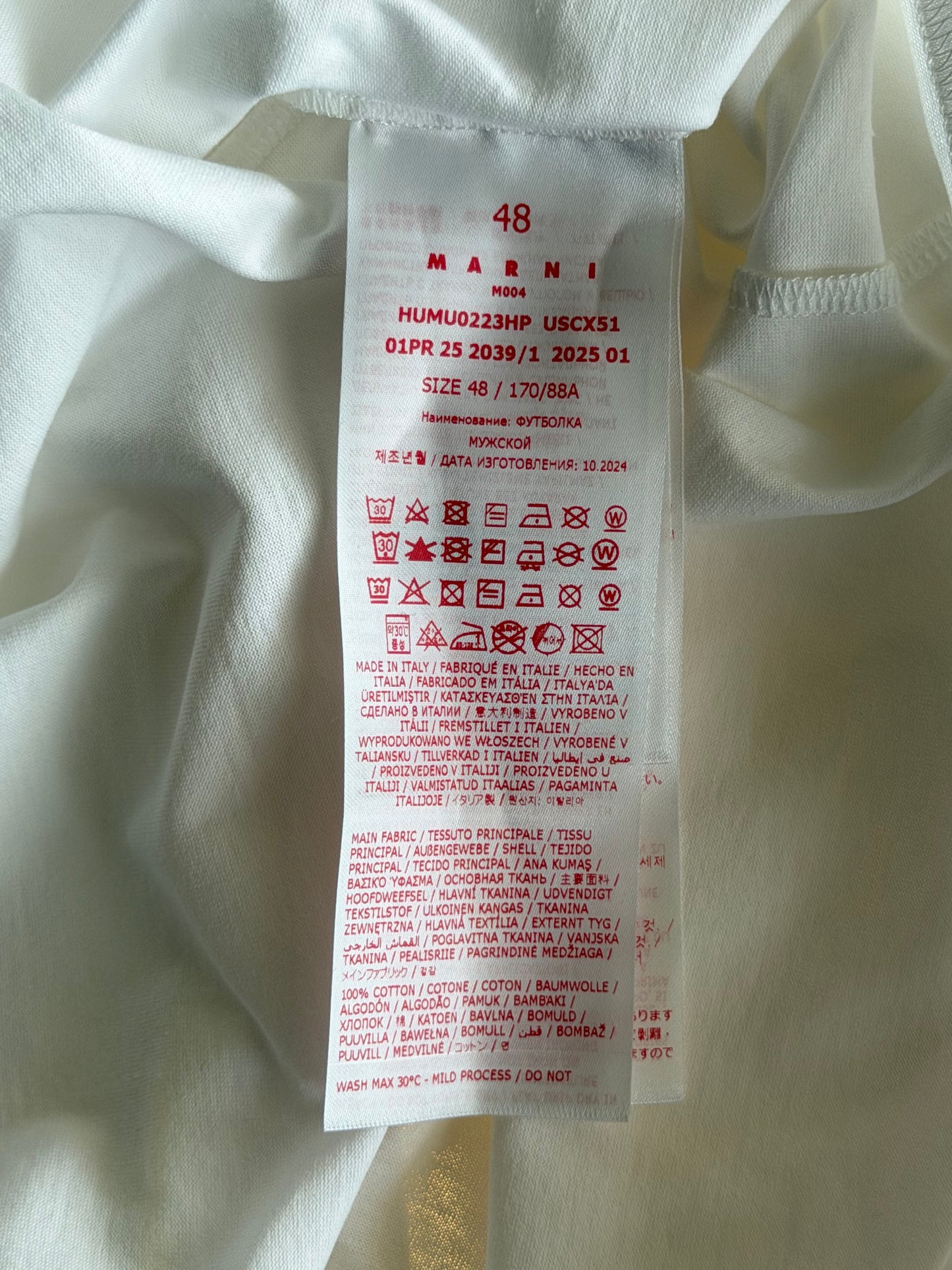 Marni White & Blue Logo T-Shirt