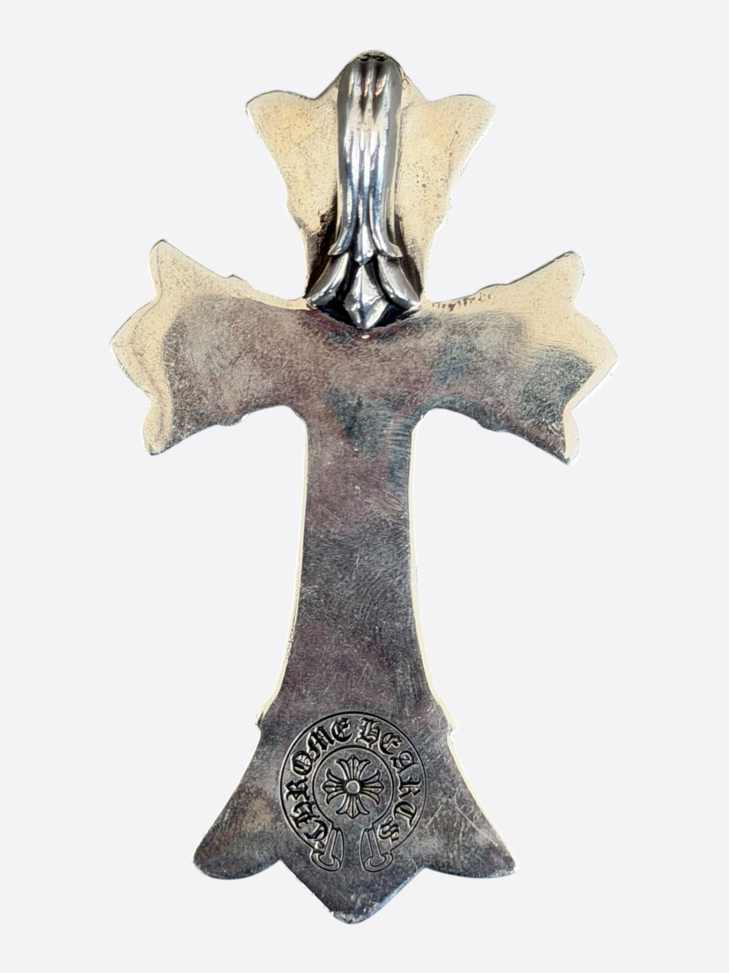 Chrome Hearts Silver & Diamond Large Double Cross Pendant
