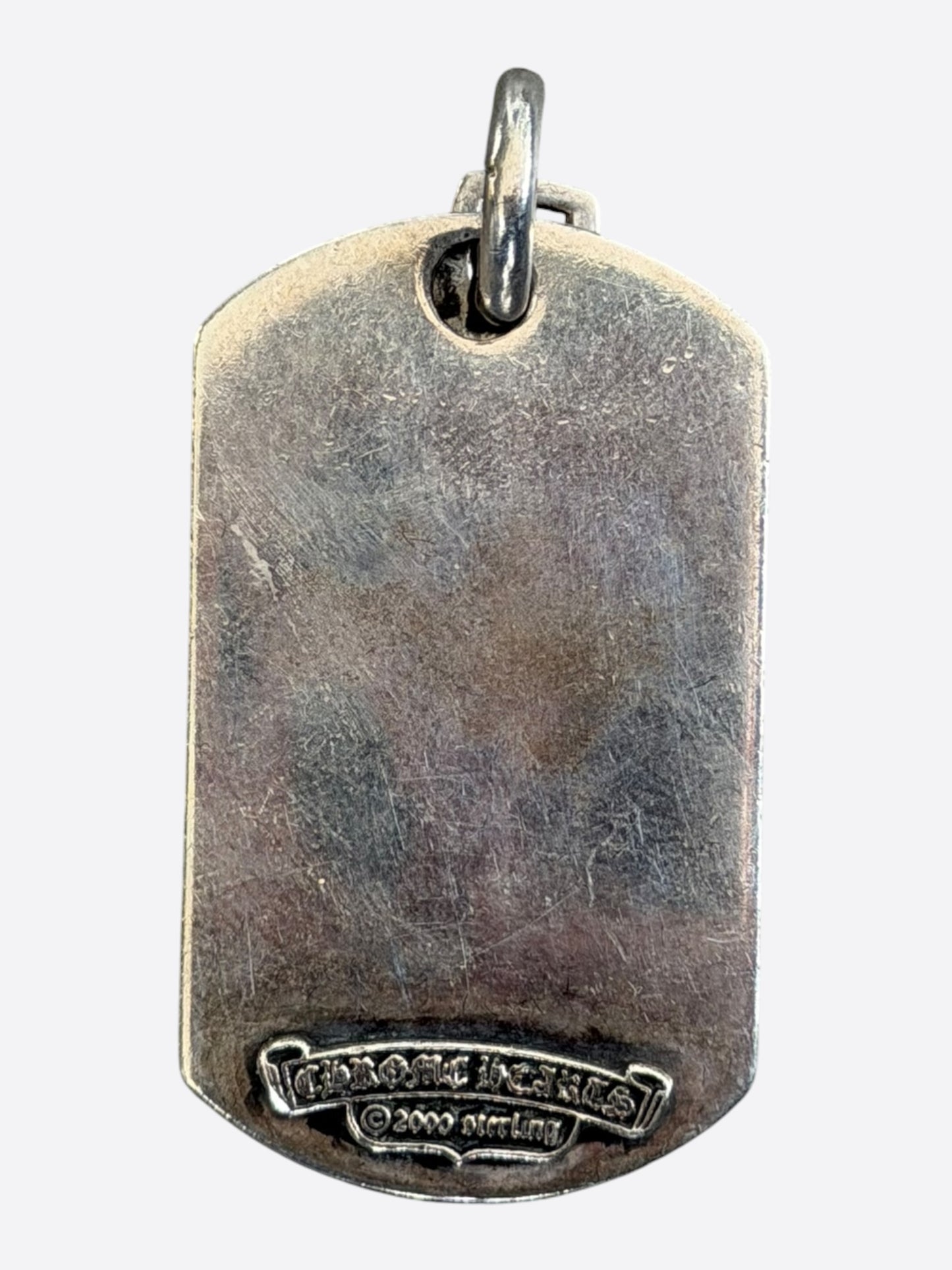 Chrome Hearts Silver Dagger Dog Tag Pendant