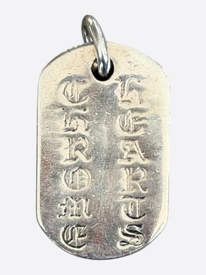 Chrome Hearts Silver Cemetery Cross Dog Tag Pendant