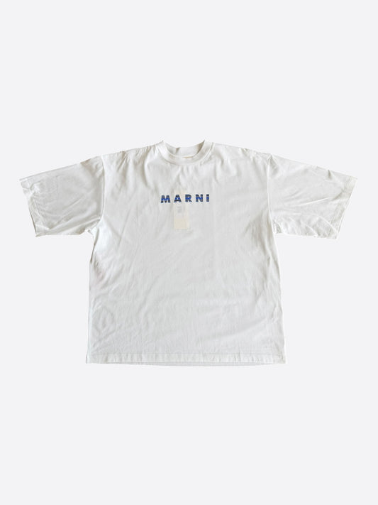 Marni White & Blue Logo T-Shirt
