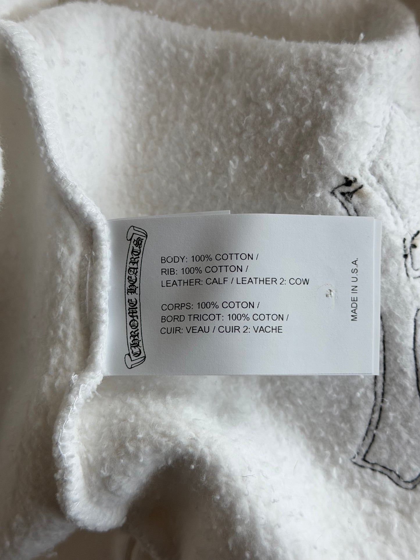 Chrome Hearts White & Leopard Cross Patch Quarter Zip Sweater