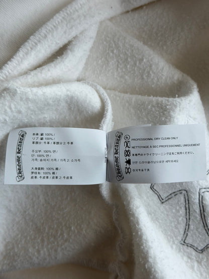 Chrome Hearts White & Leopard Cross Patch Quarter Zip Sweater