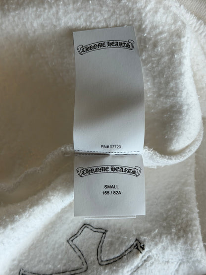 Chrome Hearts White & Leopard Cross Patch Quarter Zip Sweater
