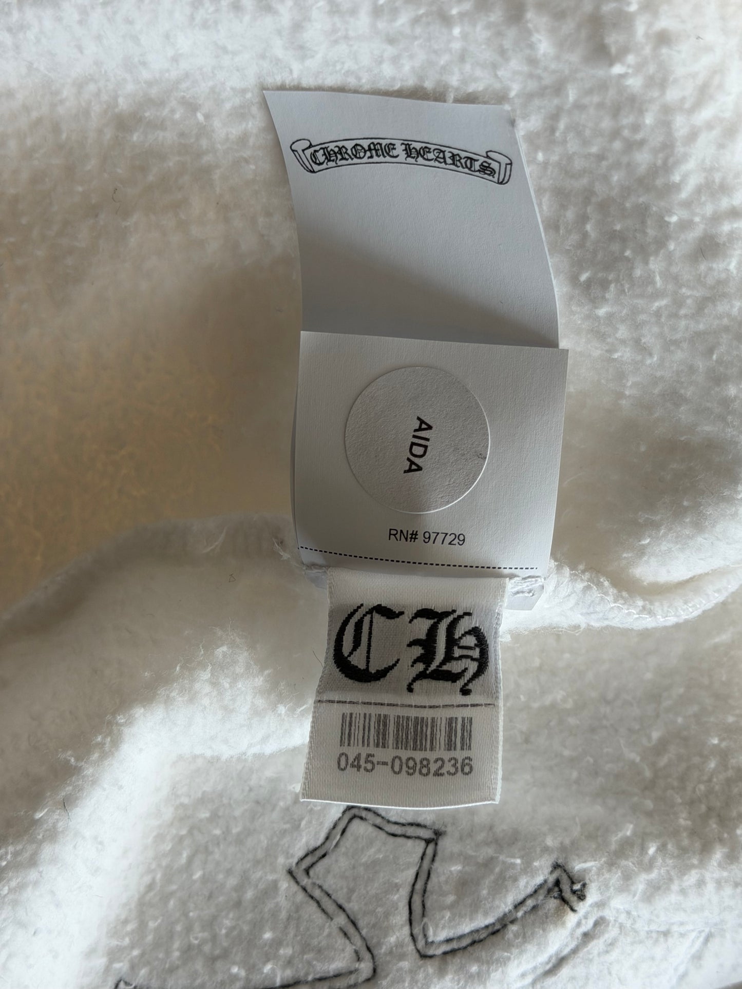Chrome Hearts White & Leopard Cross Patch Quarter Zip Sweater