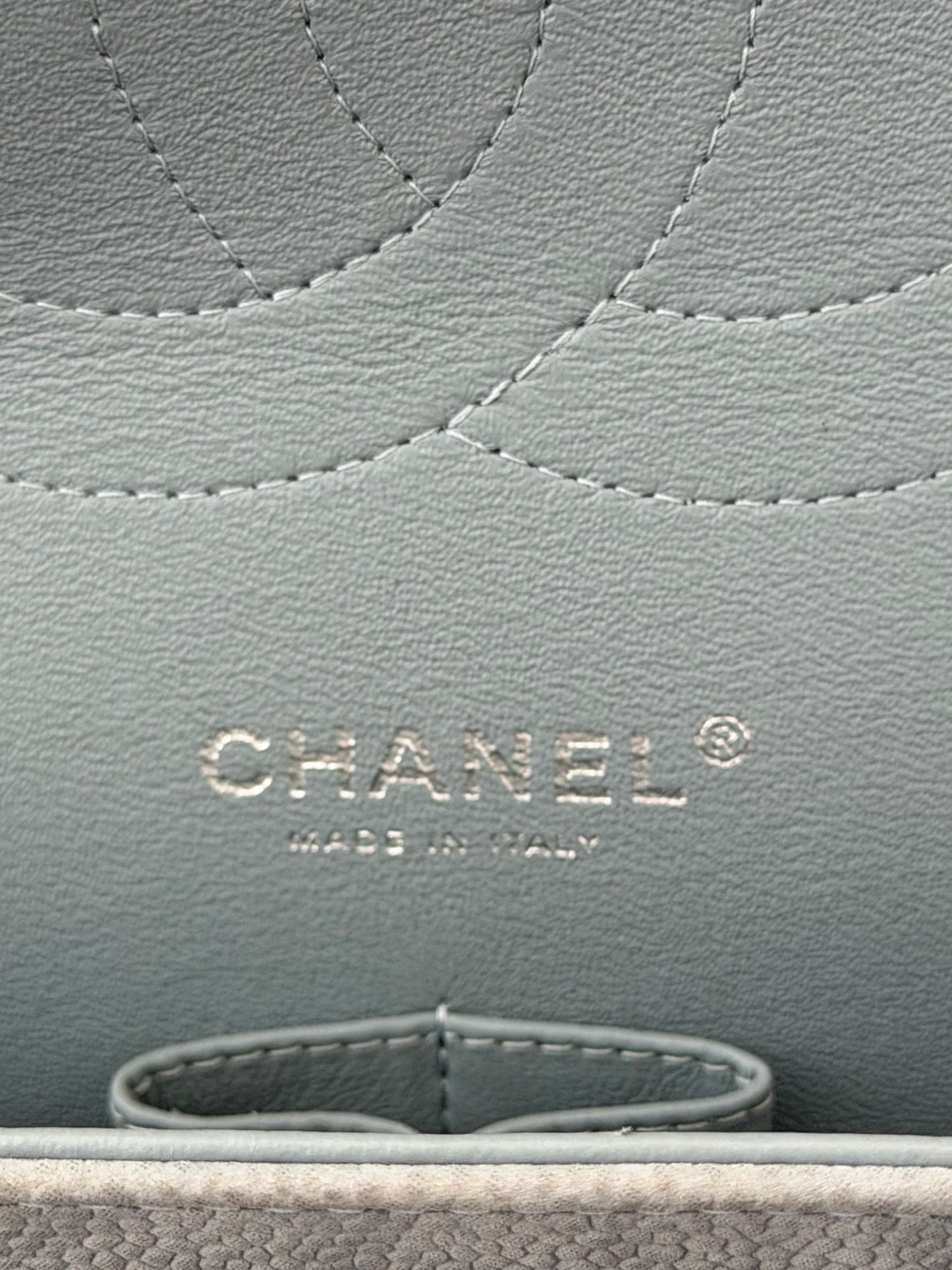Chanel Grey Caviar Quilted Jumbo Flap Bag