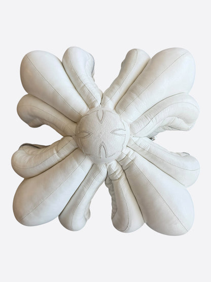 Chrome Hearts White Leather Maltese Cross Pillow