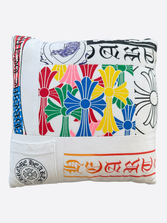 Chrome Hearts White & Multicolor Graphic Pillow