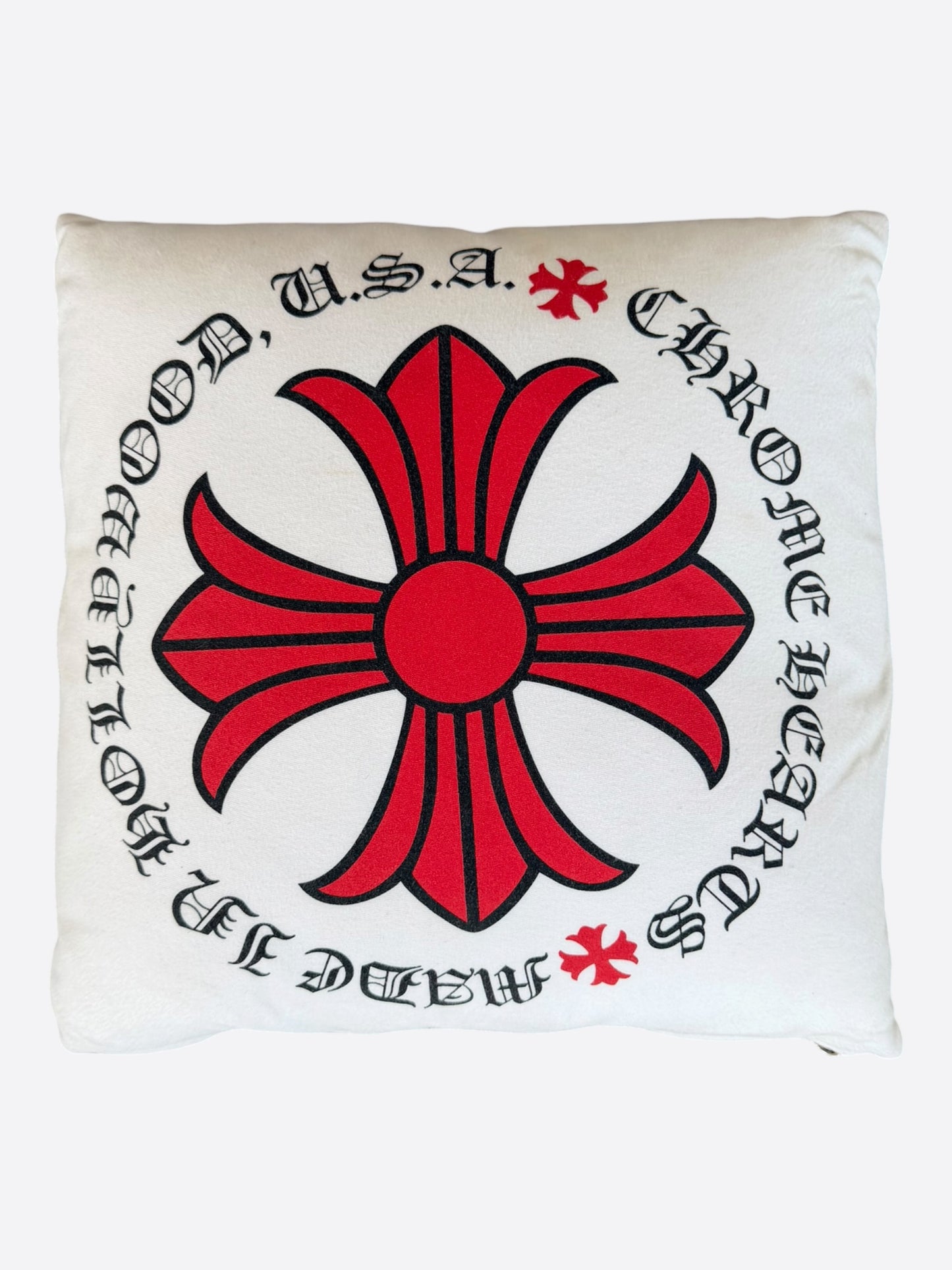 Chrome Hearts White & Multicolor Graphic Pillow