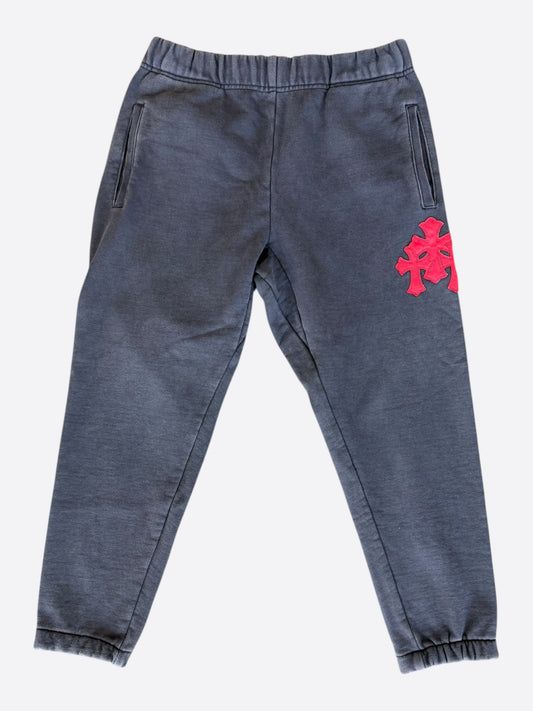 Chrome Hearts Navy & Red Triple Cross Patch Paper Jam Sweatpants